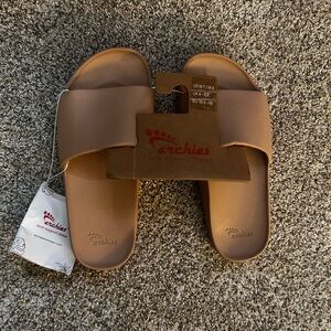 Archies Women's Brown Slide Sandals 6 - 6.5